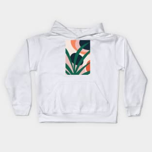 Abstract Mid Century Modern, Leaf, Scandinavian Wall Art 1 Kids Hoodie